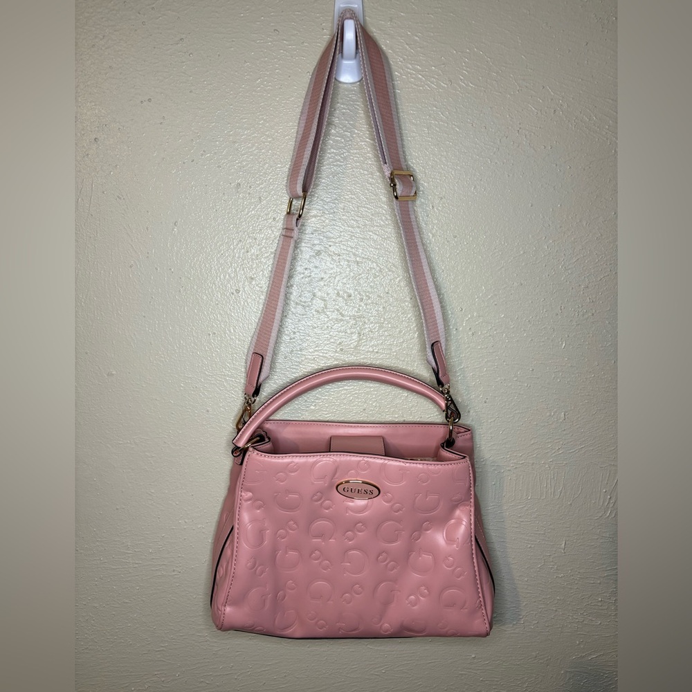 Guess Light Pink Embossed Shoulder Bag